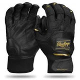 Rawlings Workhorse Adult Baseball Batting Gloves - Black/Gold