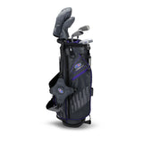 U.S Kid's Golf Club Sets Right Hand & Left Hand  UL54-s 5 Club Stand Set, Grey/Purple Bag