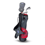 U.S Kid's Golf Club Sets Right Hand UL39-s 3 Club Carry Set, Grey/Red Bag