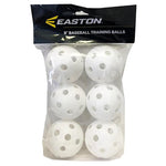 Easton 9" White Plastic Training Baseballs - 6 Pack