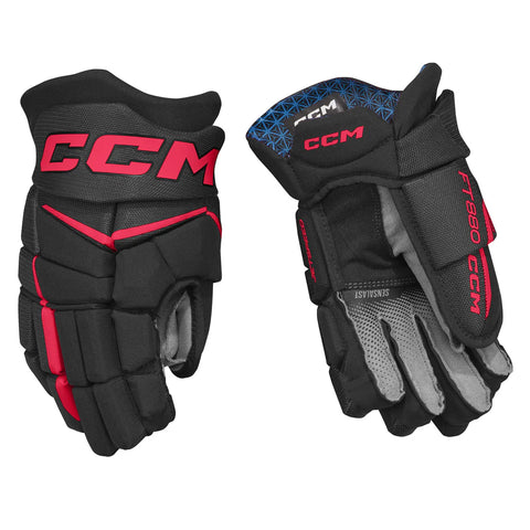 CCM Jetspeed Ft880 Senior Hockey Glove (Black/RED)
