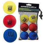 Winnwell Knee Hockey Balls - 6 Pack with mesh bag