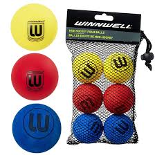 Winnwell Knee Hockey Balls - 6 Pack with mesh bag
