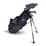 U.S Kid's Golf Club Sets Right Hand & Left Hand  UL54-s 5 Club Stand Set, Grey/Purple Bag