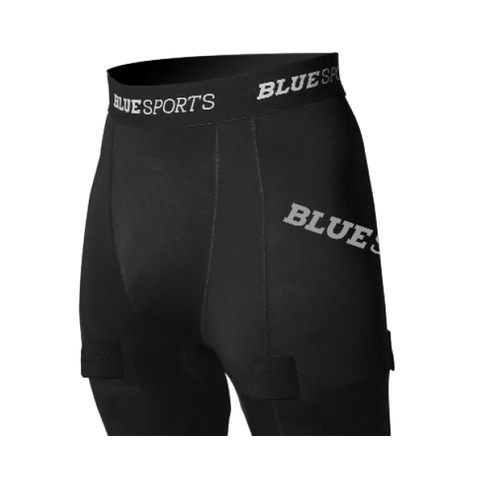 HOCKEY FITTED SHORTS WITH CUP - BLUE SPORTS