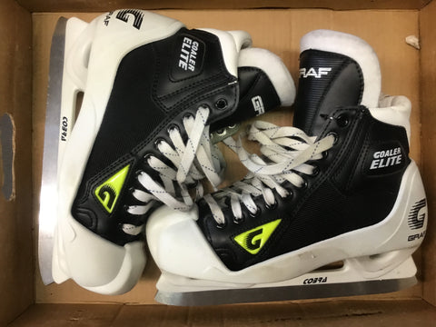 Graf Goaler Elite Goalie Skates - Black/Volt - Size 6.5 Senior - New