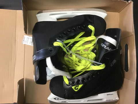 Graf Supra G135S XI JR Hockey Skates - Black/Volt - Size 4 Junior - New