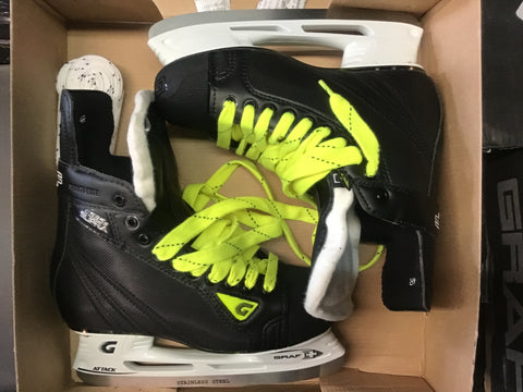 Graf Supra XI G535S JR Hockey Skates - Black/Volt - Size 4 Junior - New